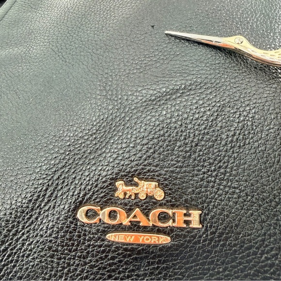 Coach Black Marlon Leather Hobo Shoulder Bag - Picture 8 of 8